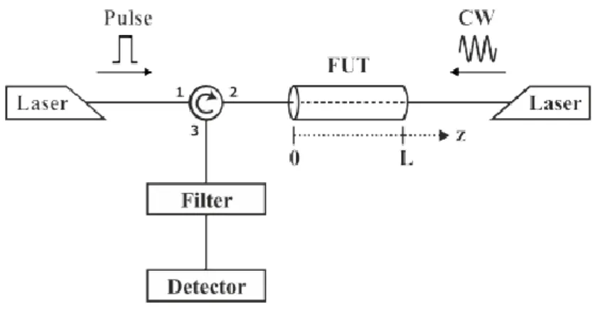 Fig. 1.5: Representación gráfica del primer BOTDA desarrollado [] 