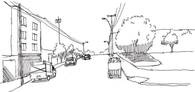 Fig. 53  Croquis calle Maturana (2). Fuente: elaboración propia, 2019. 