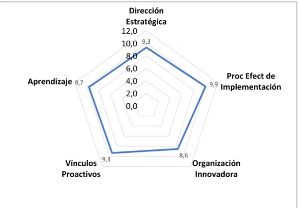 Figura 6-1: Resultado del diagnóstico de capacidades organizacionales                               