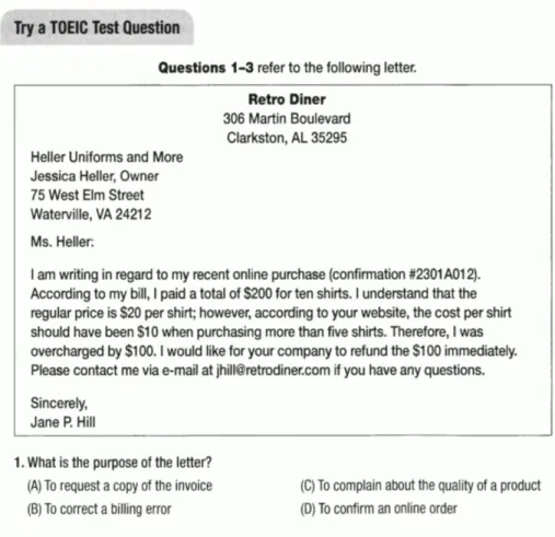 Figure 11. Day 2, Try a TOEIC Question Activity. Retrieved from Students' Intervention Material