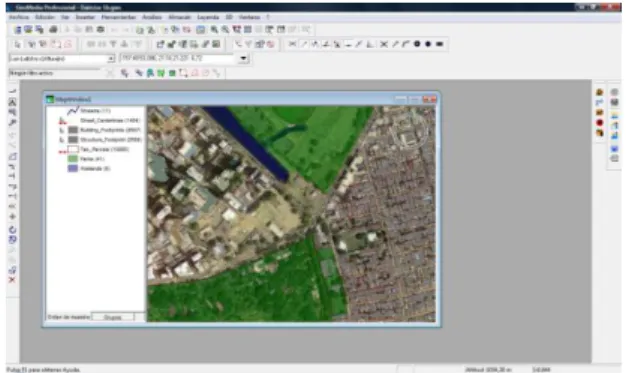 Fig. 7: geoworkspace amb la finestra 3D desactivada.  Fig. 8: geoworkspace  amb la finestra 3D activada