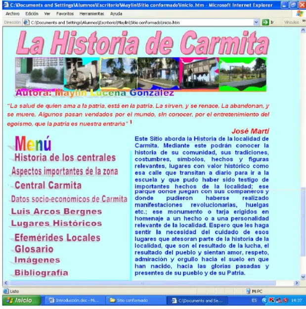 Fig. 2 Diseño de la página principal.