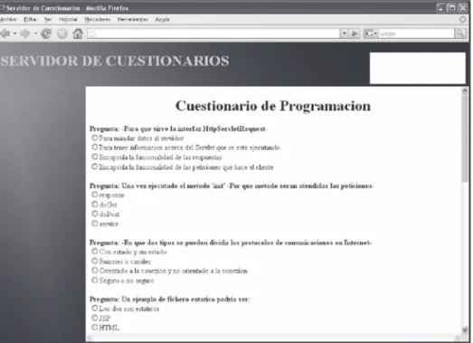 Figure 3. Web application for the students (in Spanish).