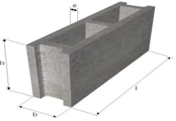 Figura 3. Bloque hueco de hormigón. 
