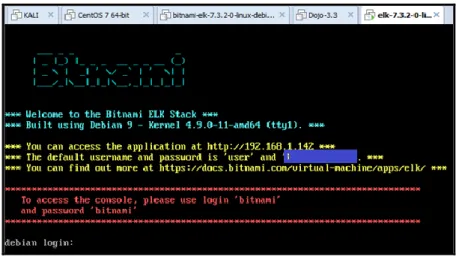 Figura 17. Consola de acceso de ELK Stack 