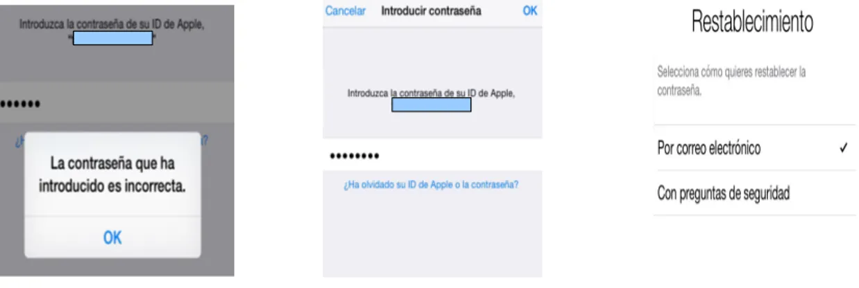 Figura 3.12:  Restablecimiento de contraseña método: “Ha olvidado su ID de Apple”