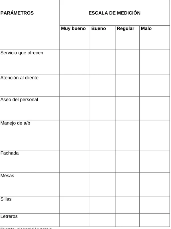 Tabla 1. Formato de la Ficha de Observación 