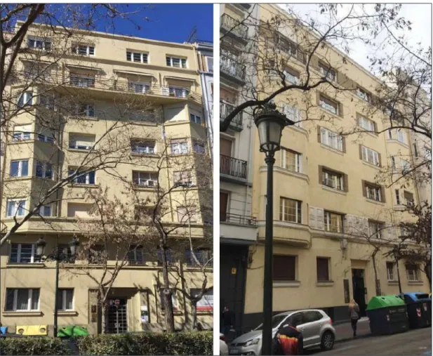 Fig. 5. Fernando García Mercadal. Edificios de viviendas en la Plaza de los Sitios, 16 y en la calle Jerónimo  Zurita, 18, Zaragoza, 1928-1930, respectivamente