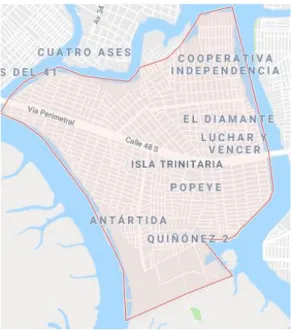 Figura 1 Isla Trinitaria  Tomado de Google Map 2017  1.8.  Idea a defender 