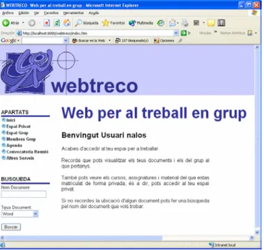 Figura 9. Pàgina inicial de webtreco. 