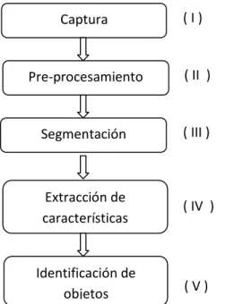 Figura 1.7. Etapas para el procesamiento digital de imágenes.  