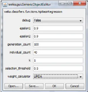 Figura 7. Configuración NpBasirRegression. 