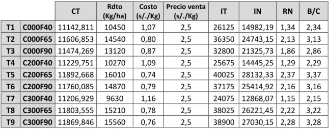 Cuadro Nº 21: Análisis de rentabilidad del cultivo de palto Hass. Arequipa 2012. 