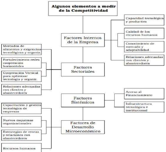 Figura 1:  elementos para medir la competitividad 