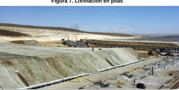 Figura 7. Lixiviación en pilas 