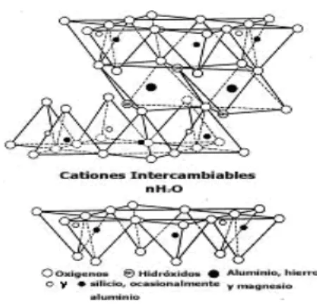 Figura 1.3 : Estructura general de las arcillas.