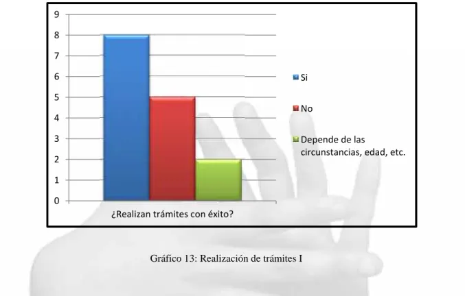 Gráfico 13: Realización de trámites I