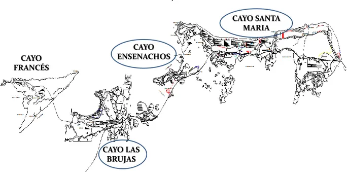Figura 2.2. Cayos Santa María, Brujas y Ensenachos. 