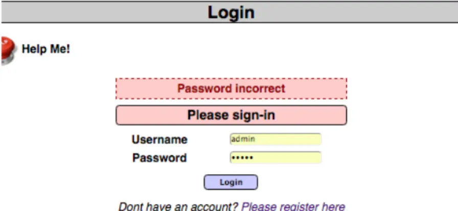 Ilustración 9: Testing Password Incorrect