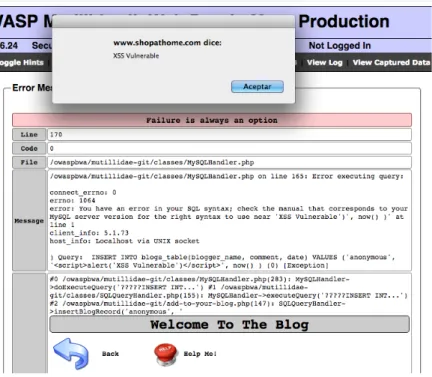 Ilustración 11: Testing for Stored Cross Site Scripting