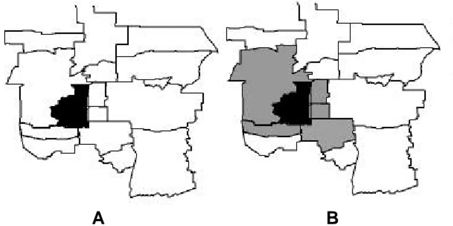 Figure 2.- (a) Initial polygon selection and comparison. (b) Intersection of adjacent polygons and comparison.