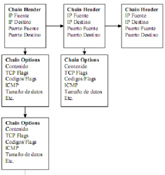 Figura  1.6:  Estructuras  de datos de Snort. 