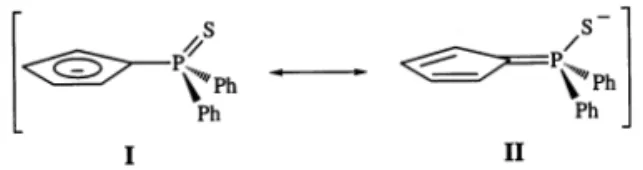Fig. 1. Resonance structures for the[C 5 H 4 P(S)Ph 2 ] − .