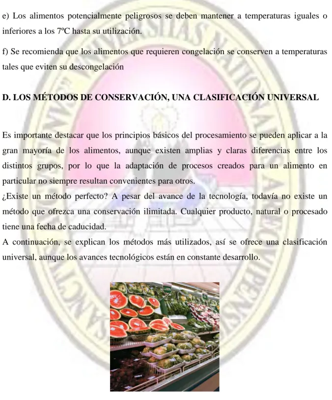 Figura Nª8: Conservación de alimentos por refrigeración 