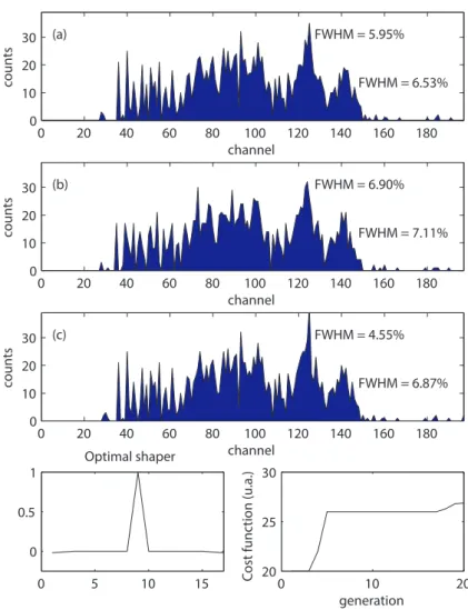 Figure 6: Histograms and result of GA for 60 Co.