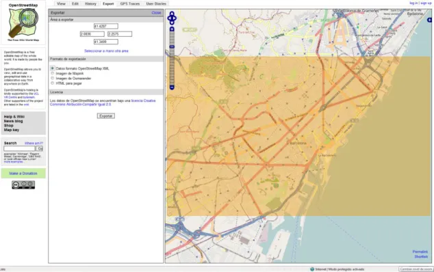 Figura 6. Captura pantalla importació OpenStreetMap 