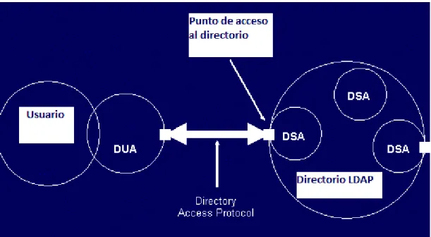 Fig. 1.5: Interacción de usuario con directorio LDAP 