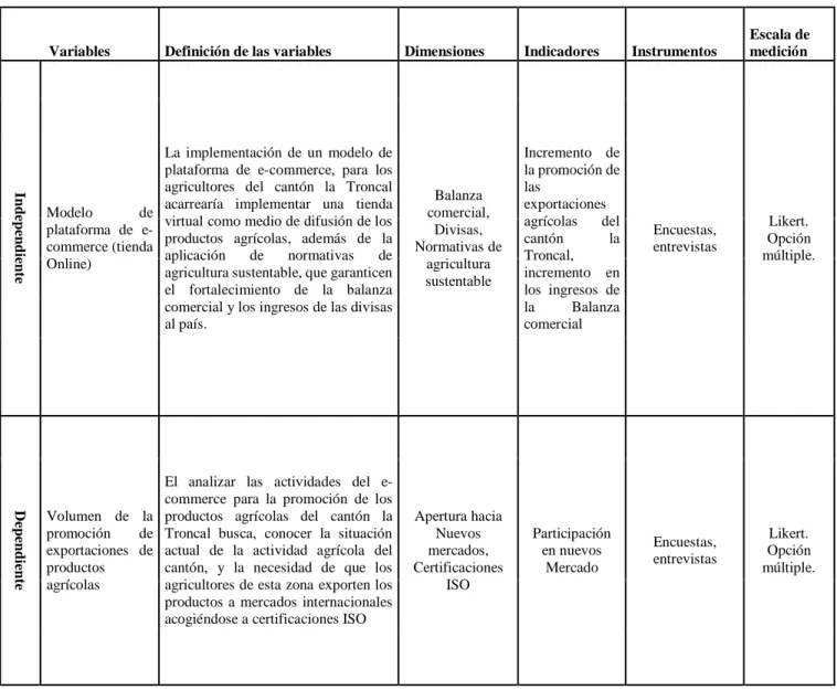 Figura 1 Operacionalización de Variables 