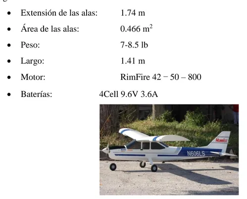 Figura 1.5: Aeronave de experimentación N606LS Hobbico NexSTAR TM . 