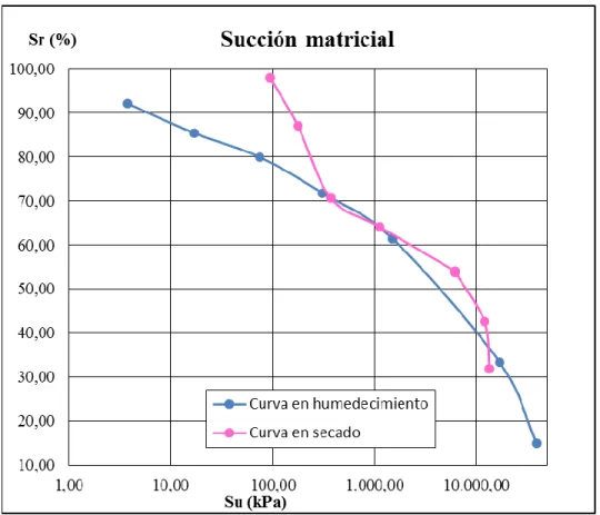 Figura 2.6. Curvas de retención de agua del suelo para la succión matricial. 