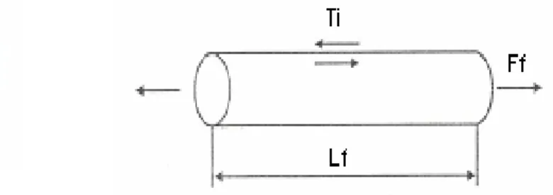 Figura  1.9  Material  compuesto  formado  por  la  matriz  y  fibras  orientadas  uniaxialmente de longitud Lf