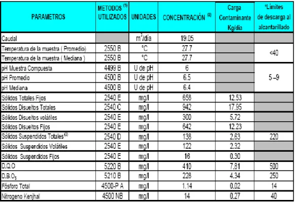 Cuadro  Nº 1  Normas de Descargas. 