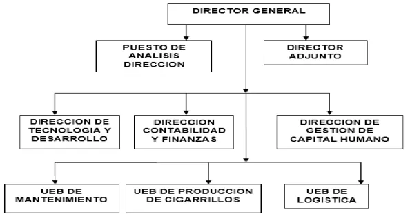 Figura 3.1: Estructura organizacional de la empresa (Linares 2017) 