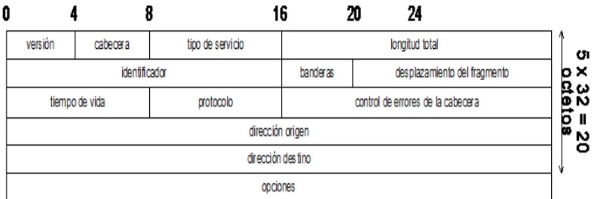 Figura 1.1: Cabecera de IPv4. 