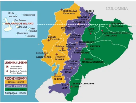 Figura 4. Mapa de Ecuador  Tomado de “foros Ecuador” 