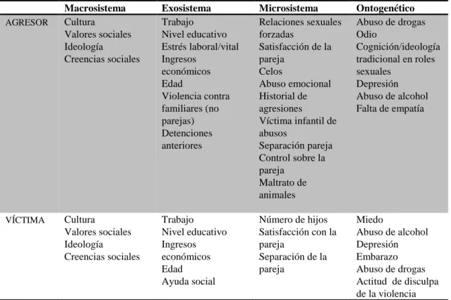 Cuadro 1.2 (Nº2)  Factores de riesgo de violencia de género  en la pareja 