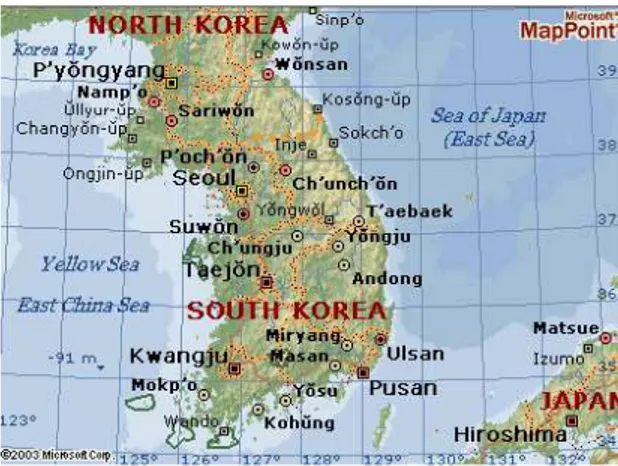 Ilustración 2: Mapa de Corea del Sur 