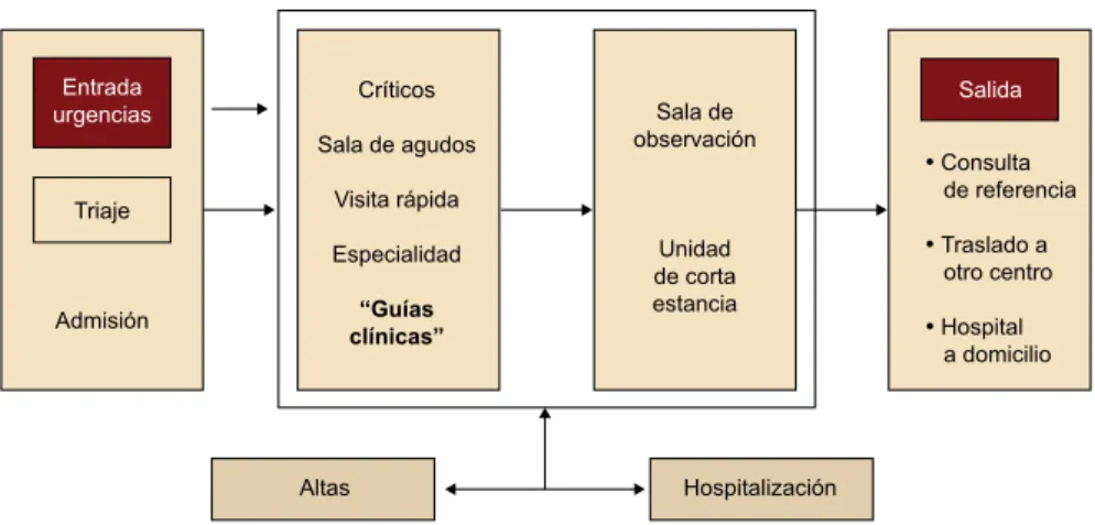 Figura 1. Funcionamiento general de un área de urgencias