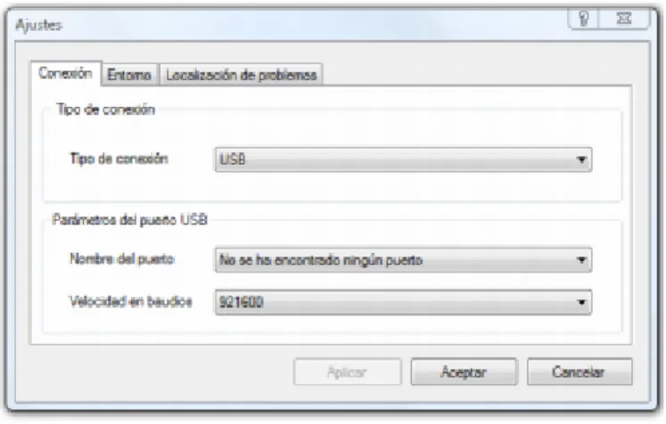 Figura 2.6. Pantalla de ajustes del Software Powerview 