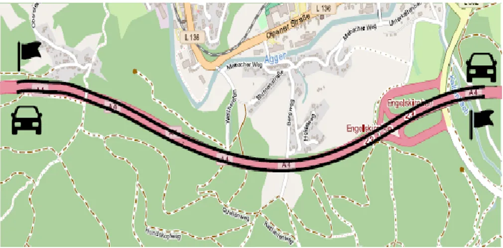 Figura 2.7 Entorno de autopistaEngelskirchen visto desde el sitio  OpenStreetMap 