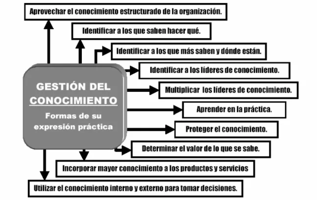 Figura No 2: Formas de la expresión práctica de la Gestión del Conocimiento 