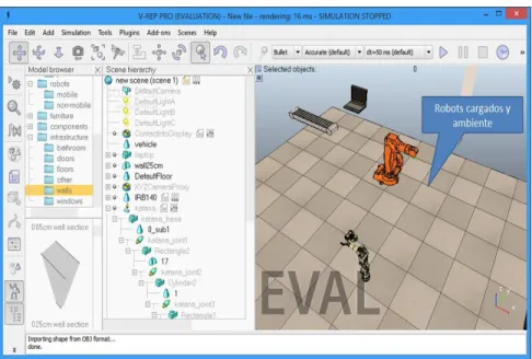 Figura 1.8 Virtual Robot Experimentation (VREP) 