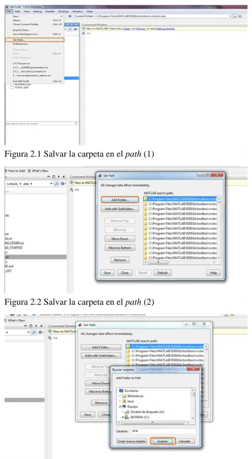 Figura 2.1 Salvar la carpeta en el path (1) 
