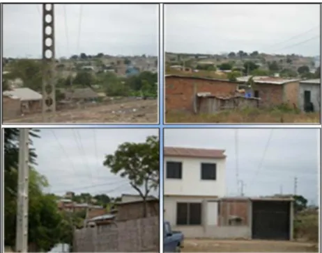 Ilustración  5:  Sector    Cdla.  La  Paola-  Cantón  Montecristi,  líneas  de  69  KV sobre  viviendas  y  sin  respetar franja de servidumbre
