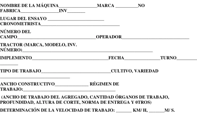 Tabla No 4.   MODELO 1  DEL CRONOMETRAJE  
