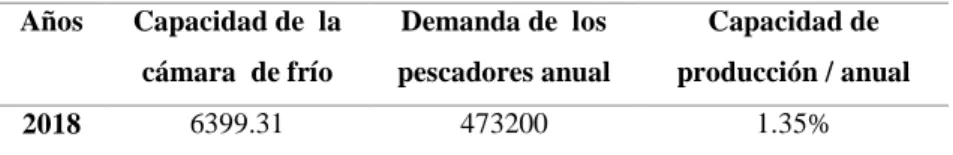 Tabla 20. Capacidad de producción  